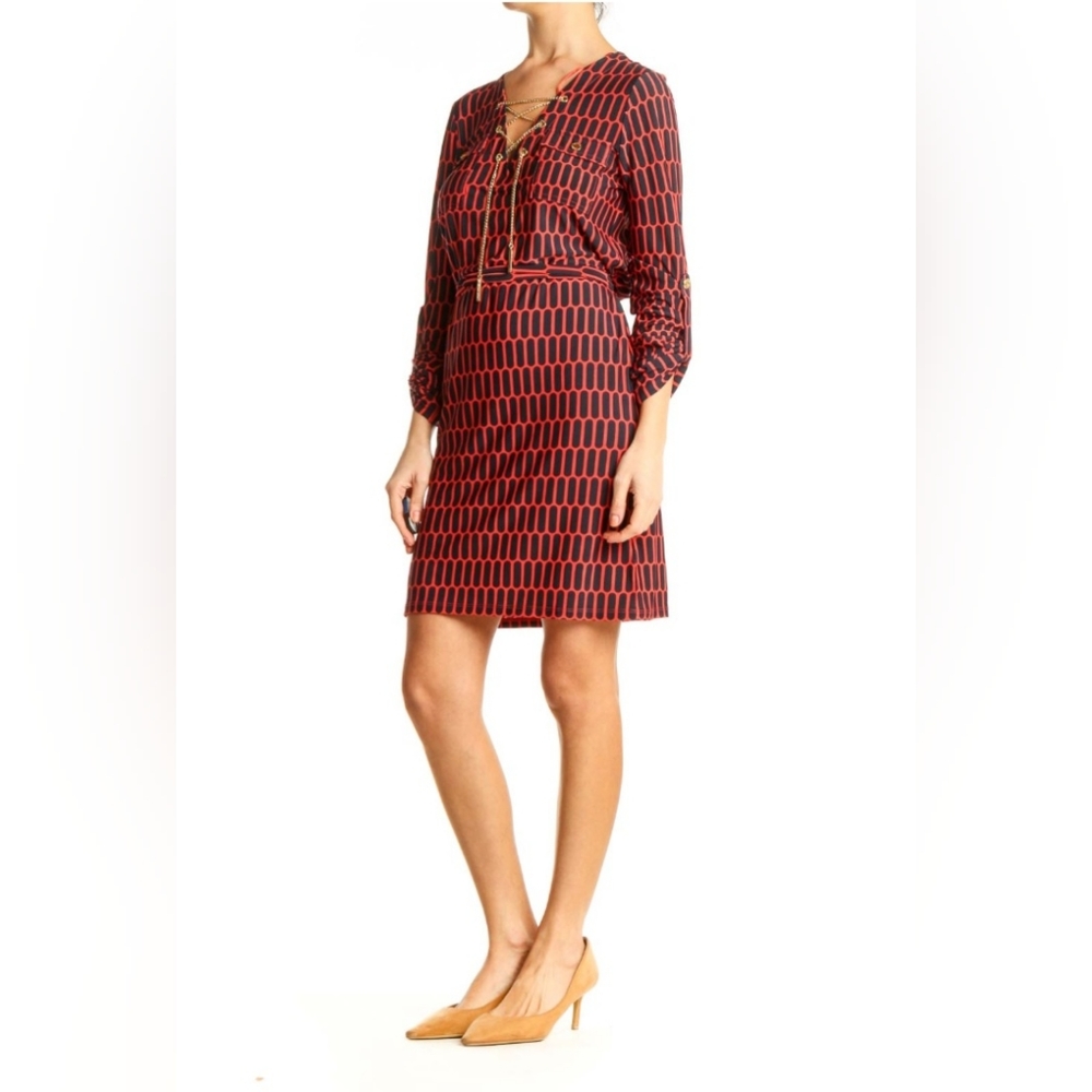 Michael Kors Coral Rose Dress w/Gold Chain accent - Picture 1 of 7